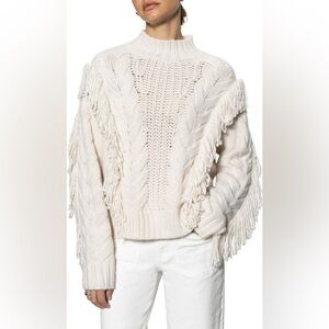Sanctuary Crafted Fringe Sweater XL Cable Knit Extra Large Anthropologie New